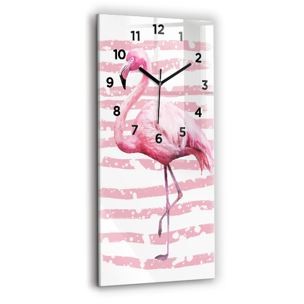 Orologio verticale in vetro Grafica fenicottero