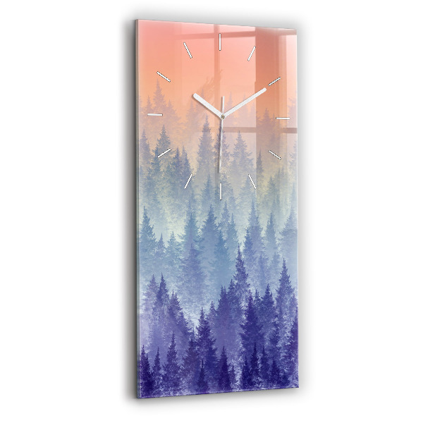 Orologio verticale in vetro Foresta nella nebbia