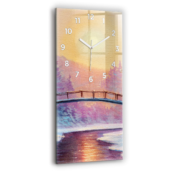 Orologio verticale in vetro Albero di Natale e ponte