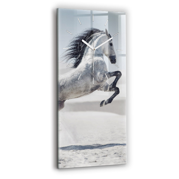 Orologio verticale Cavallo bianco al galoppo