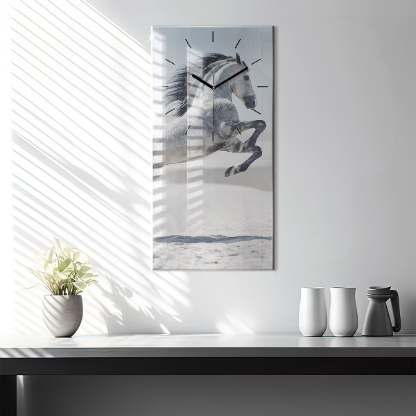 Orologio verticale Cavallo bianco al galoppo