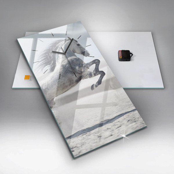Orologio verticale Cavallo bianco al galoppo
