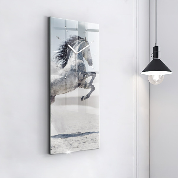 Orologio verticale Cavallo bianco al galoppo