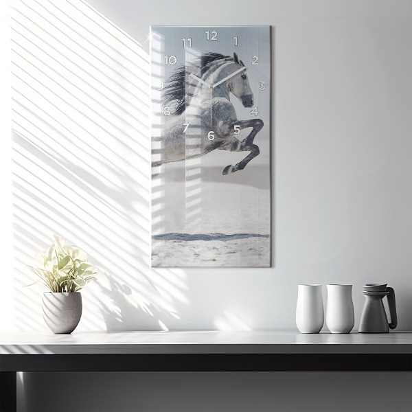 Orologio verticale Cavallo bianco al galoppo