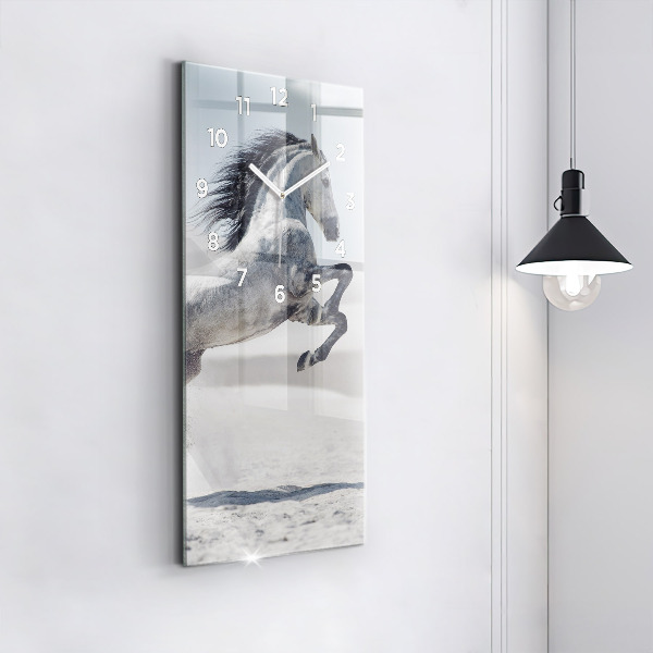 Orologio verticale Cavallo bianco al galoppo