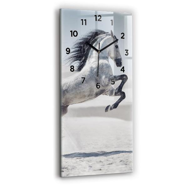 Orologio verticale Cavallo bianco al galoppo