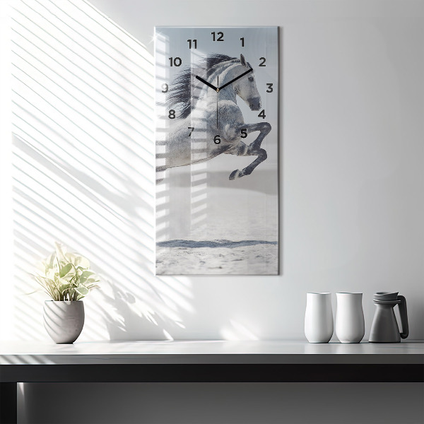 Orologio verticale Cavallo bianco al galoppo