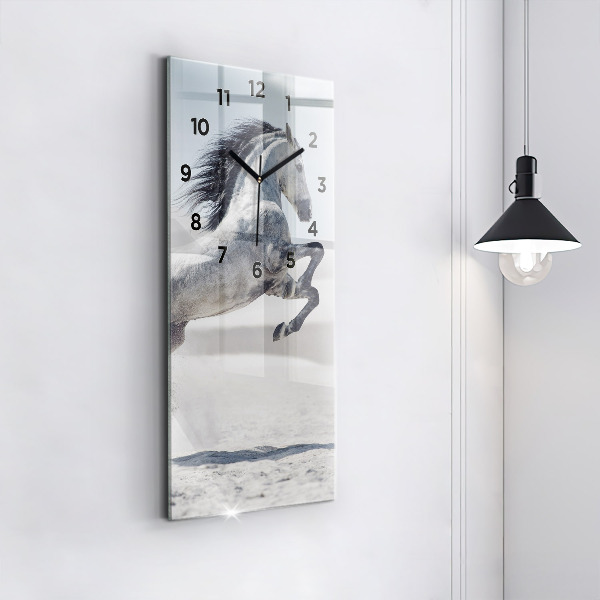 Orologio verticale Cavallo bianco al galoppo