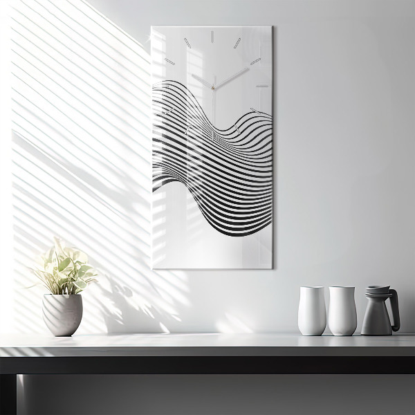 Orologio verticale in vetro Arte in bianco e nero