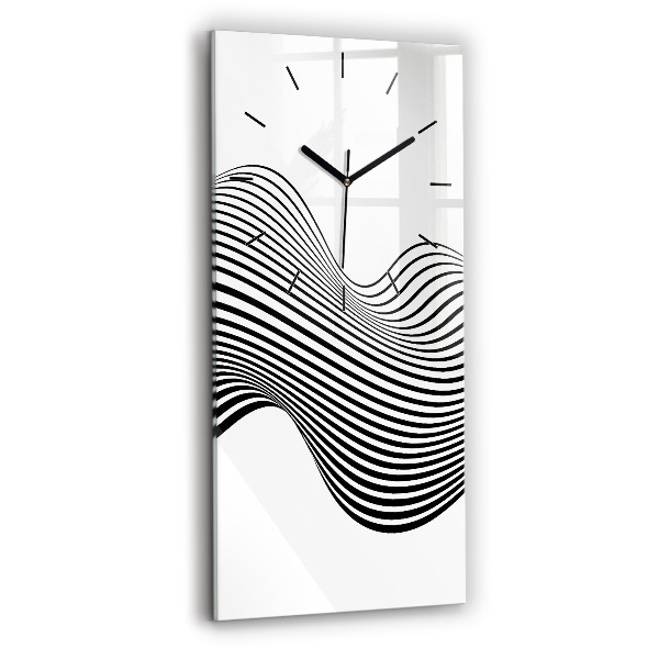 Orologio verticale in vetro Arte in bianco e nero