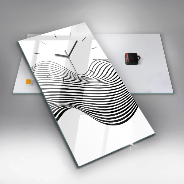 Orologio verticale in vetro Arte in bianco e nero