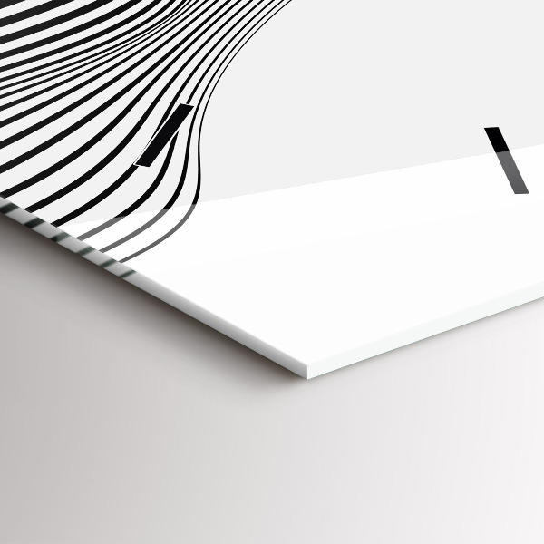 Orologio verticale in vetro Arte in bianco e nero