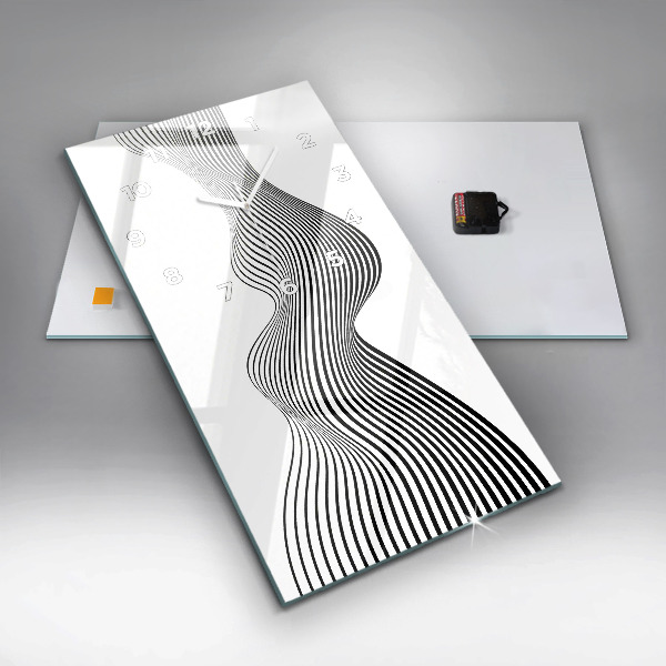 Orologio verticale in vetro Arte in bianco e nero