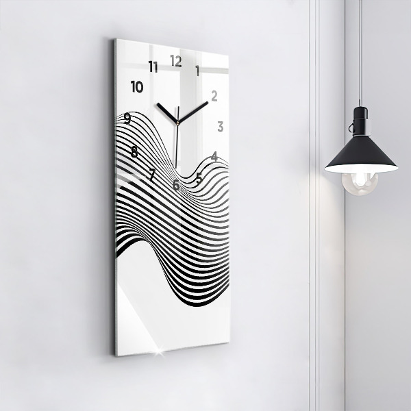 Orologio verticale in vetro Arte in bianco e nero