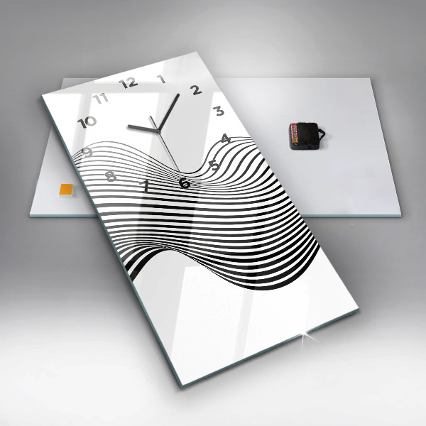 Orologio verticale in vetro Arte in bianco e nero