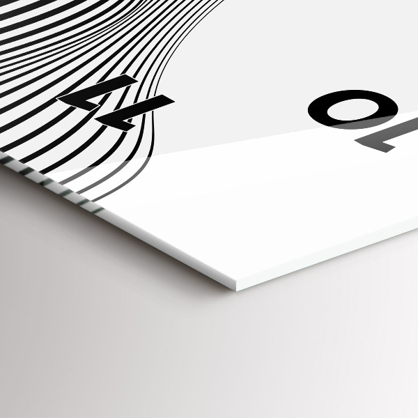Orologio verticale in vetro Arte in bianco e nero