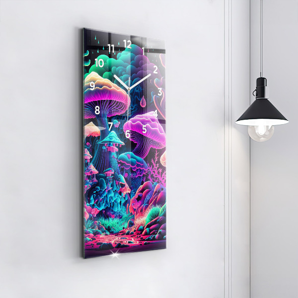 Orologio verticale Funghi al neon