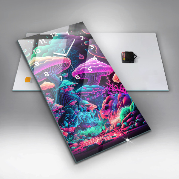 Orologio verticale Funghi al neon