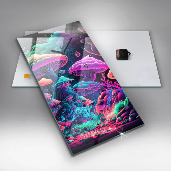 Orologio verticale Funghi al neon