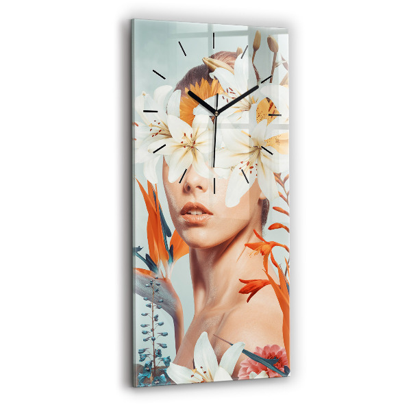 Orologio verticale Donna con fiori
