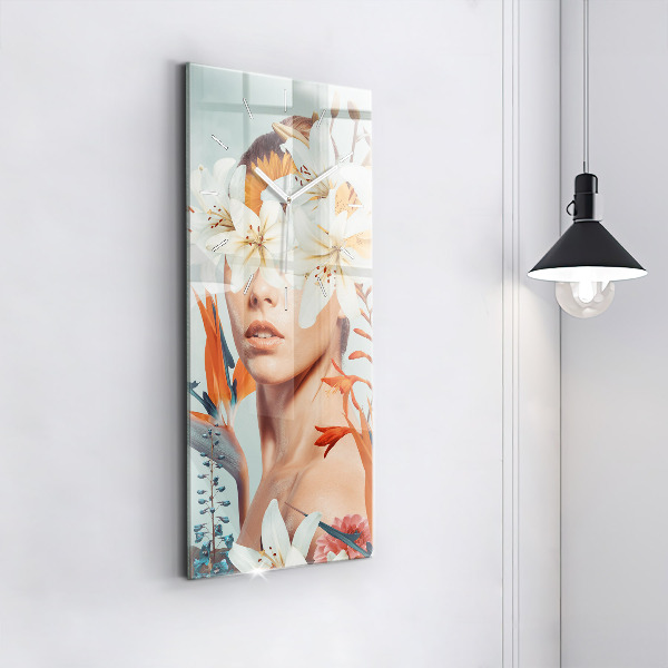 Orologio verticale Donna con fiori