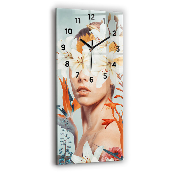 Orologio verticale Donna con fiori