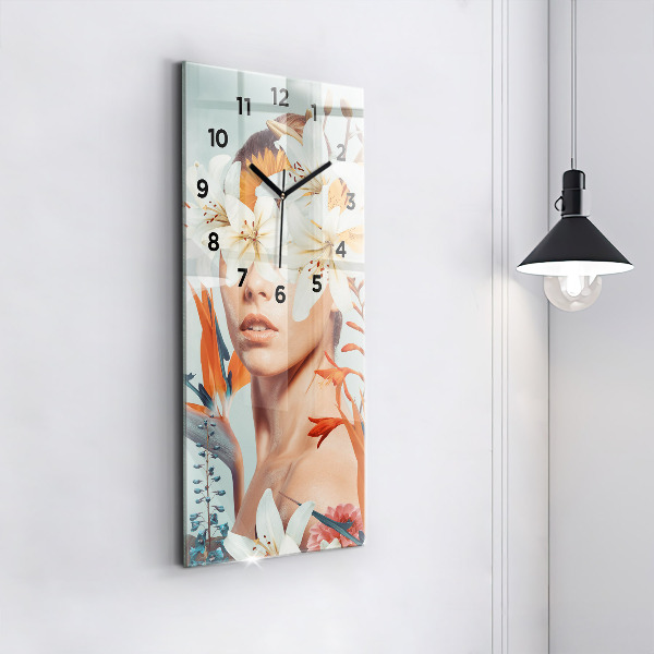 Orologio verticale Donna con fiori