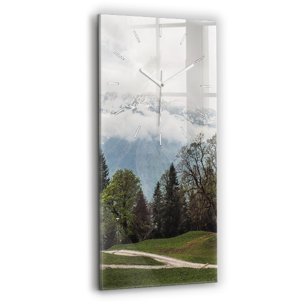 Orologio verticale in vetro Vista sulle montagne
