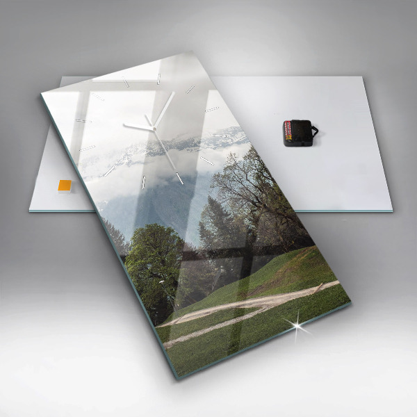 Orologio verticale in vetro Vista sulle montagne