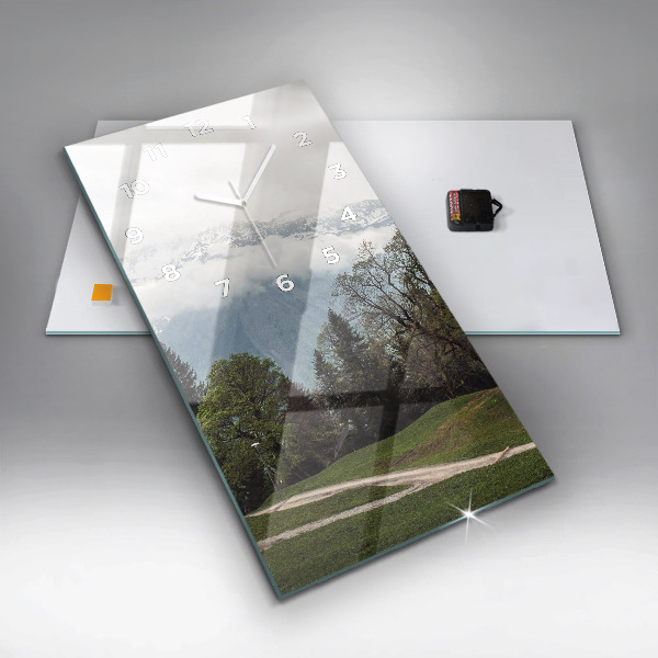 Orologio verticale in vetro Vista sulle montagne