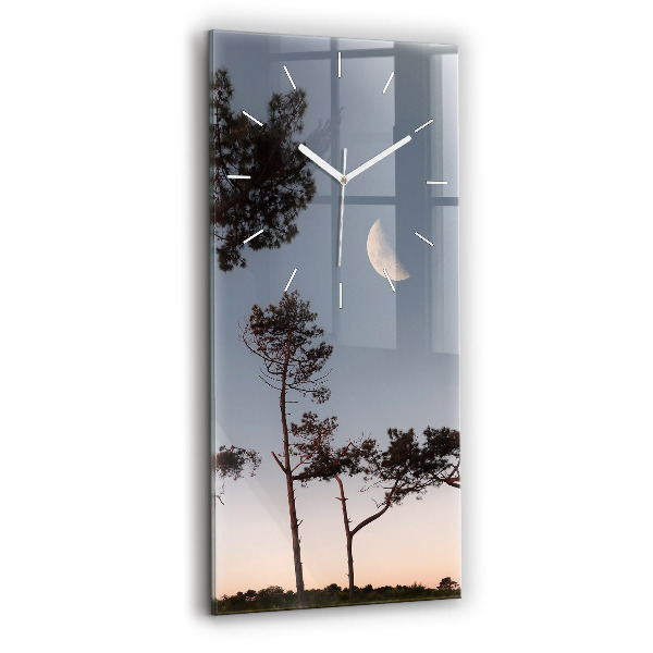 Orologio verticale in vetro Mezzaluna e alberi