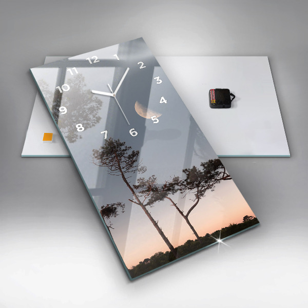 Orologio verticale in vetro Mezzaluna e alberi