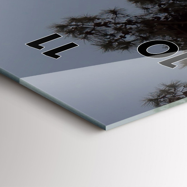 Orologio verticale in vetro Mezzaluna e alberi