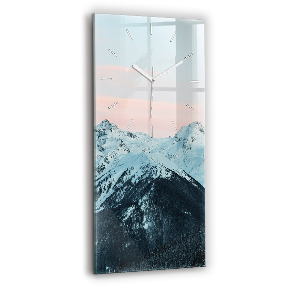 Orologio verticale in vetro Catena montuosa in inverno