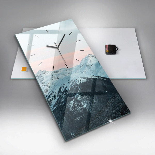 Orologio verticale in vetro Catena montuosa in inverno