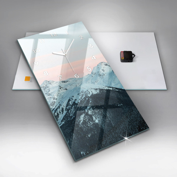 Orologio verticale in vetro Catena montuosa in inverno