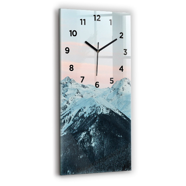 Orologio verticale in vetro Catena montuosa in inverno