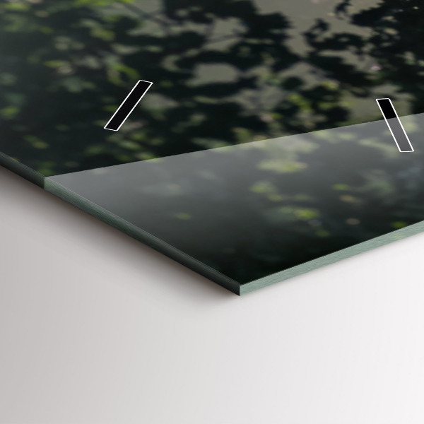 Orologio verticale in vetro Strada forestale e strisce di sole