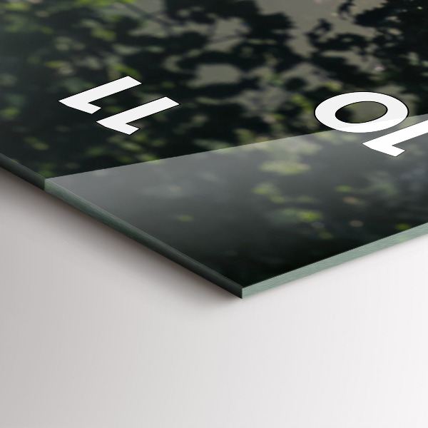 Orologio verticale in vetro Strada forestale e strisce di sole