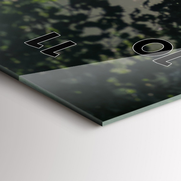 Orologio verticale in vetro Strada forestale e strisce di sole