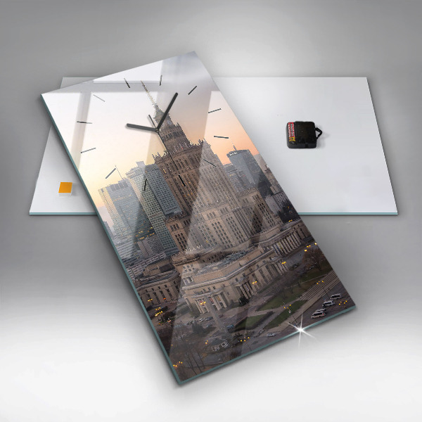 Orologio verticale in vetro Panorama di Varsavia