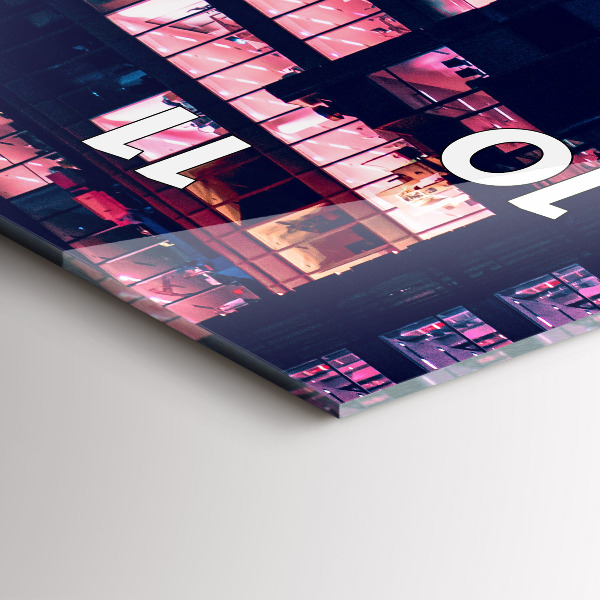 Orologio verticale in vetro Varsavia di notte