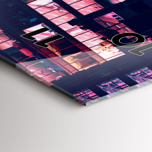 Orologio verticale in vetro Varsavia di notte