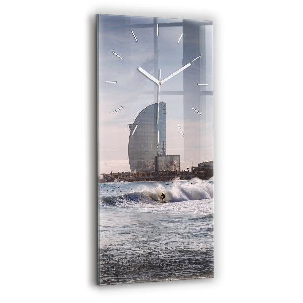 Orologio verticale in vetro Surfista di Barcellona