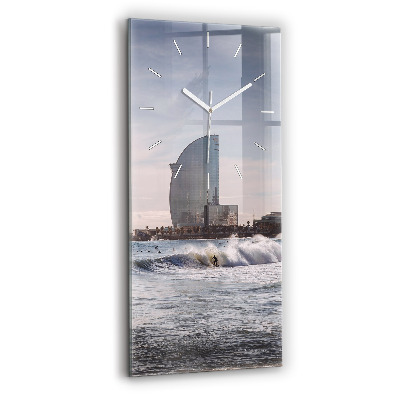 Orologio verticale in vetro Surfista di Barcellona
