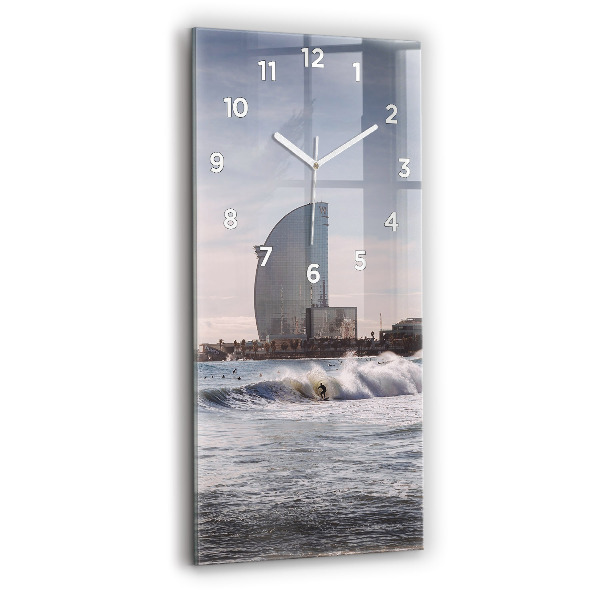 Orologio verticale in vetro Surfista di Barcellona