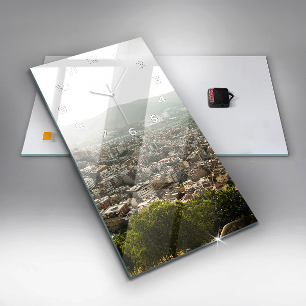 Orologio verticale in vetro Barcellona vista Montjuic