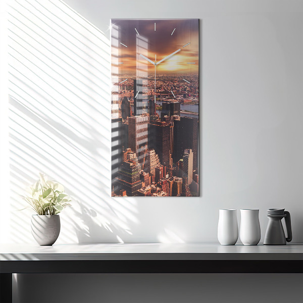 Orologio verticale in vetro Panorama della città ovest