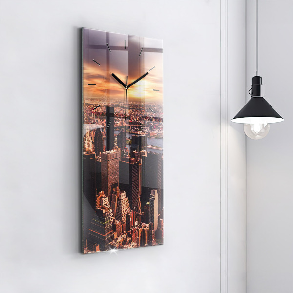 Orologio verticale in vetro Panorama della città ovest