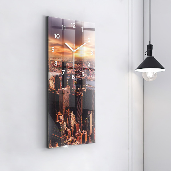 Orologio verticale in vetro Panorama della città ovest